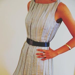 Silver dress with belt by Carmen marc valvo